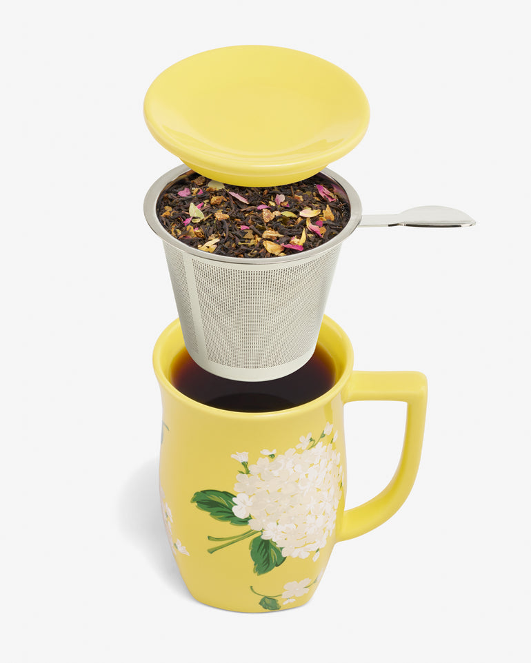 Hydrangea Fiore Steeping Cup with Infuser