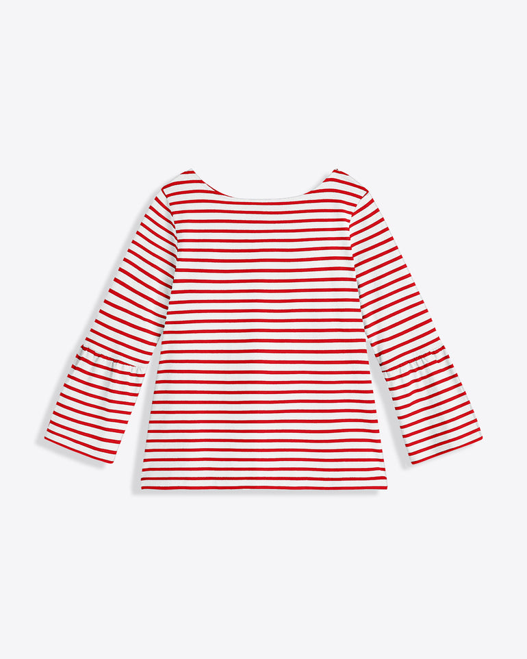 Corey Bell Sleeve Top in Red Mariner Stripe