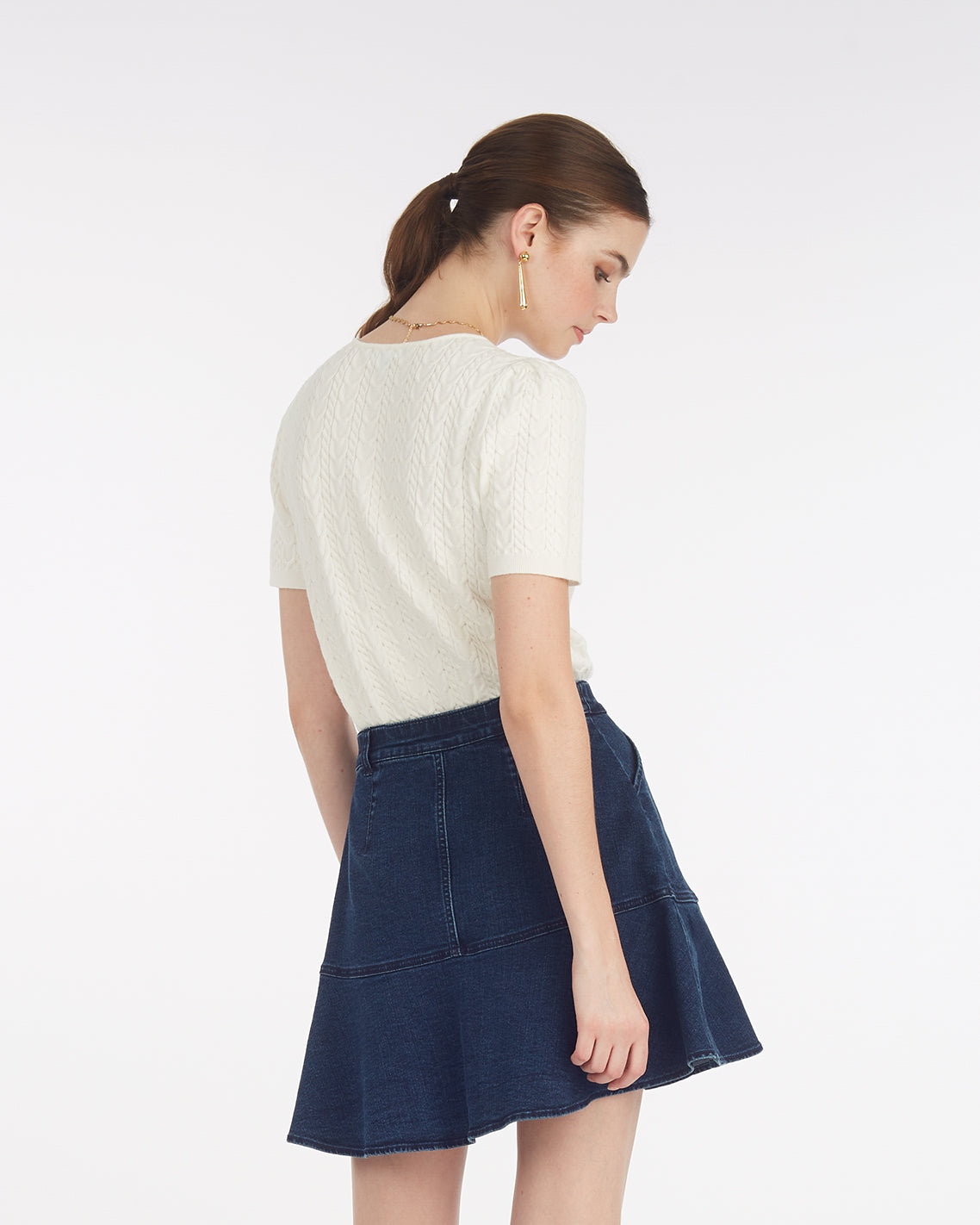 Mixed Cable Crewneck Sweater