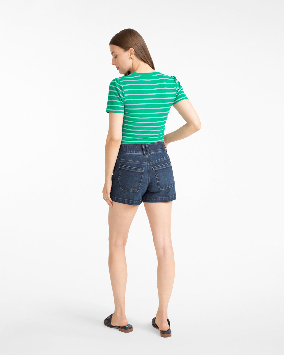 Stripe Crewneck Tee in Green