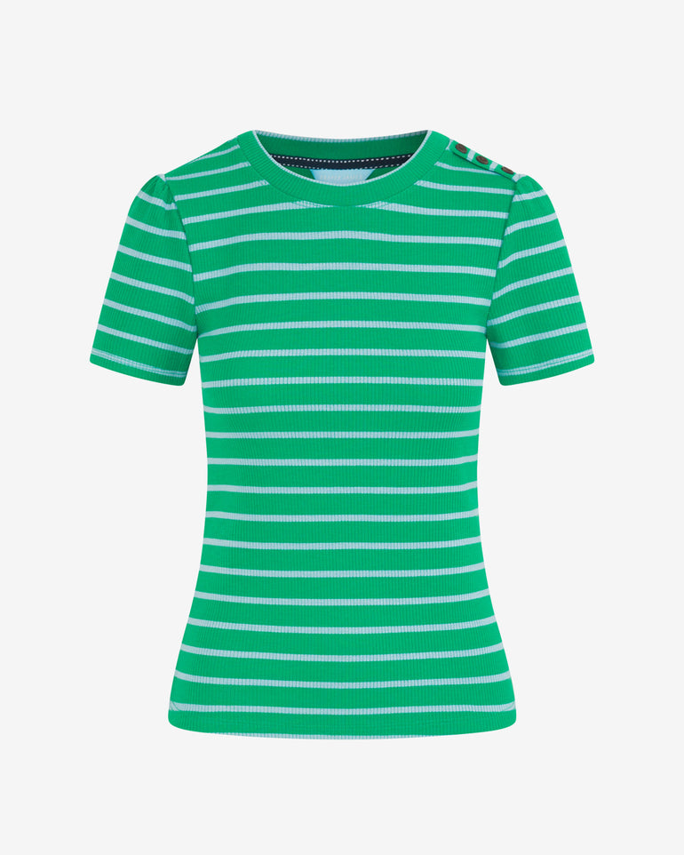 Stripe Crewneck Tee in Green