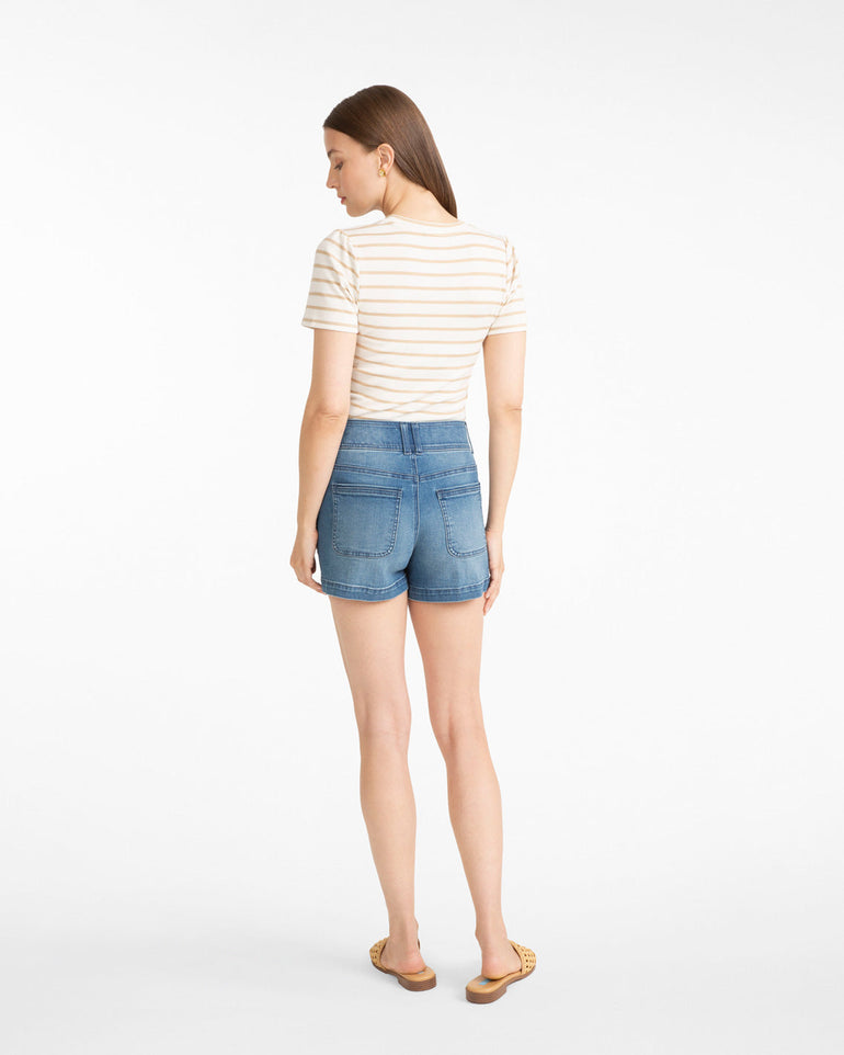 Stripe Crewneck Tee in Ivory