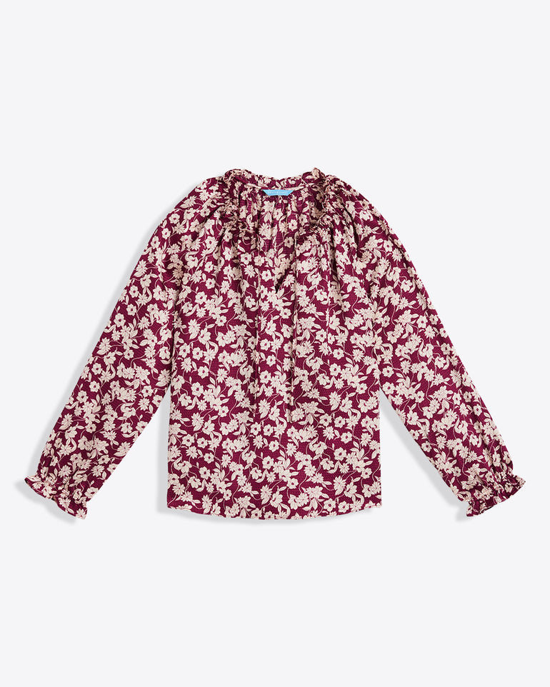 Long Sleeve Top in Hammered Satin