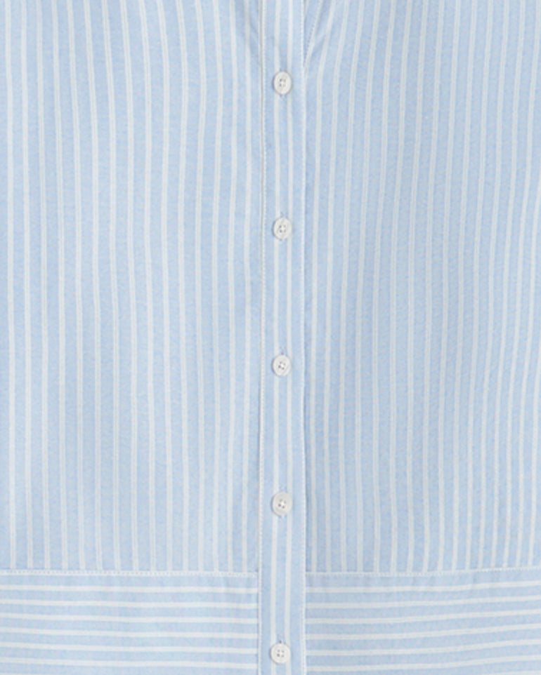 Long Sleeve Cropped Button Down in Oxford Shirting