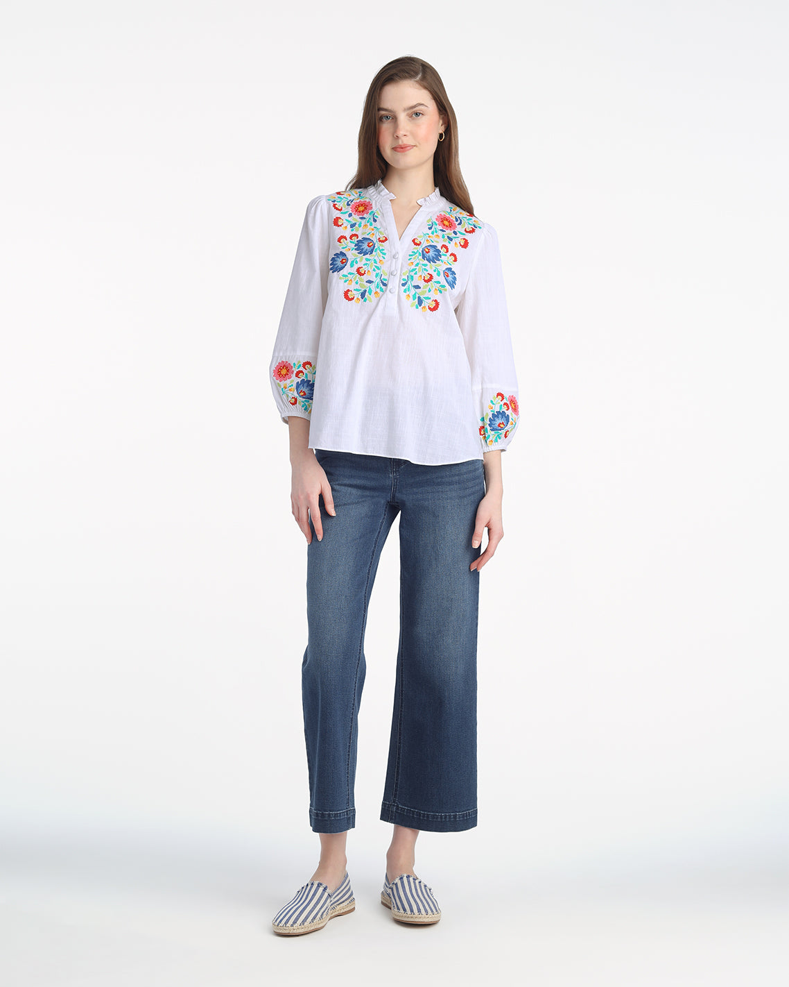 Long Sleeve Top with Floral Embroidery (PRE ORDER | SHIP BY 6/9)*