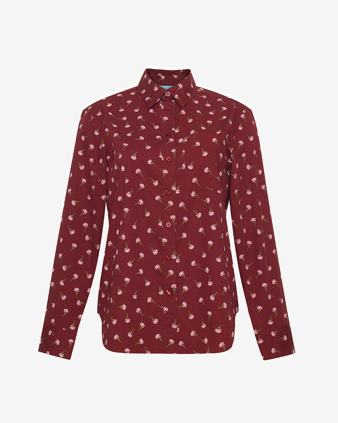 Long-Sleeve Button Down in Burgundy Buds