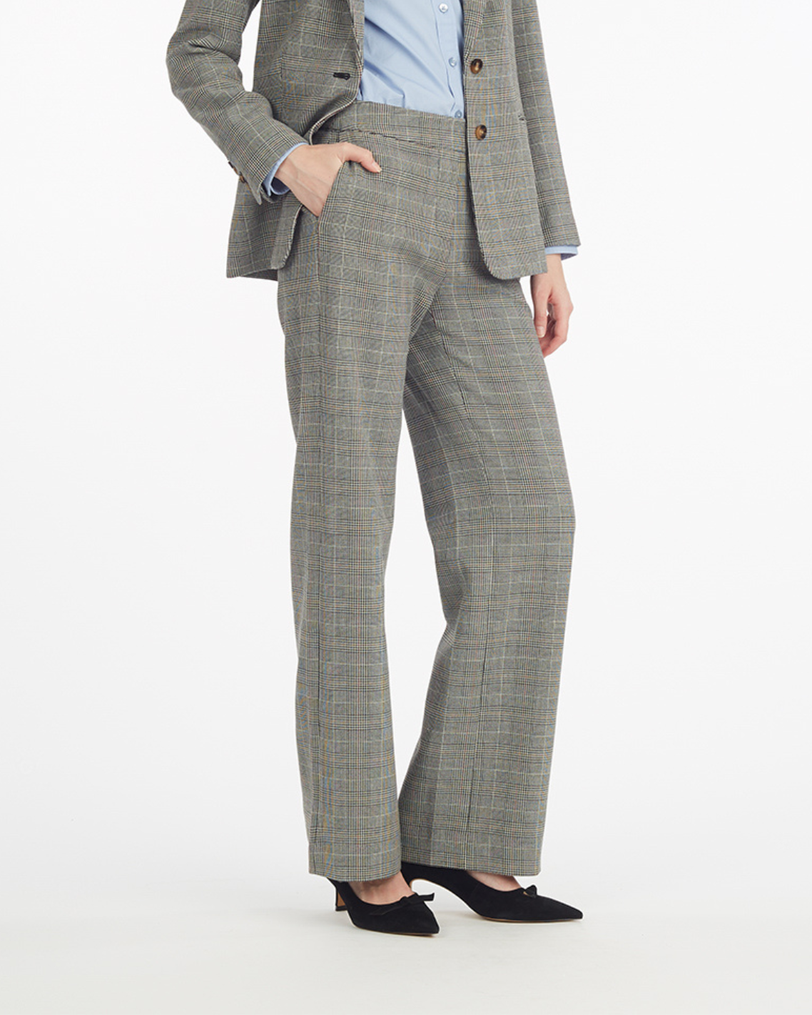 Wide Leg Glen Check Pant