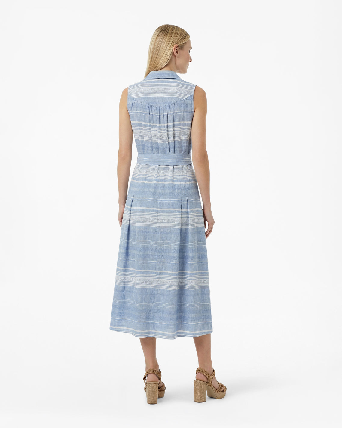 Vera Sleeveless Midi Dress in Stripe