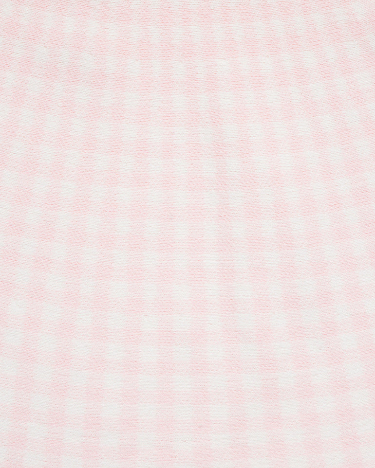 Gingham Sweater Knit Skirt Set with Headband in Pink