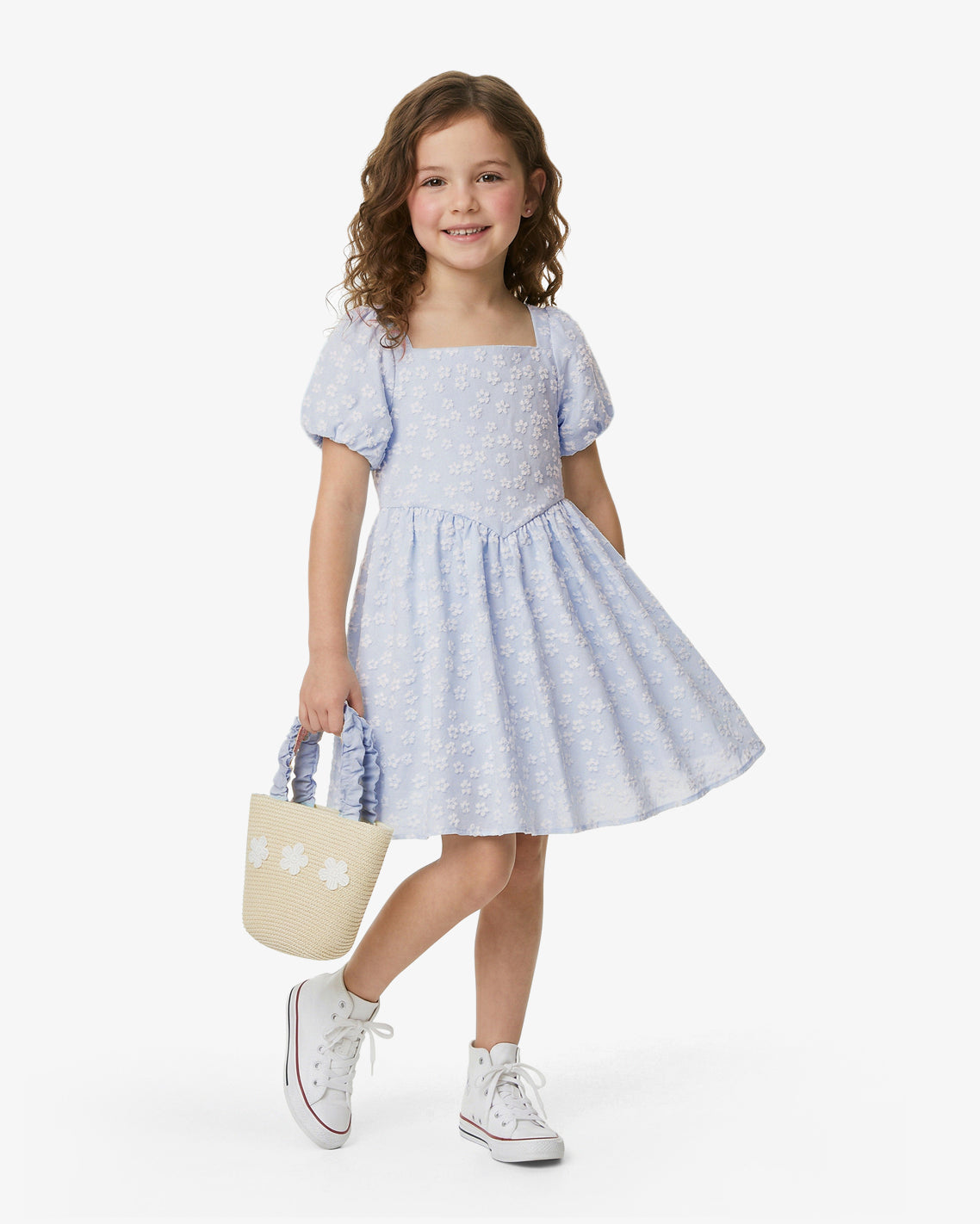 Floral Dress with Purse in Blue