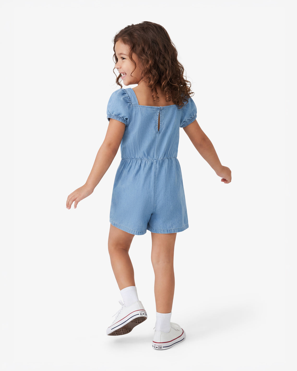 Chambray Romper with Purse