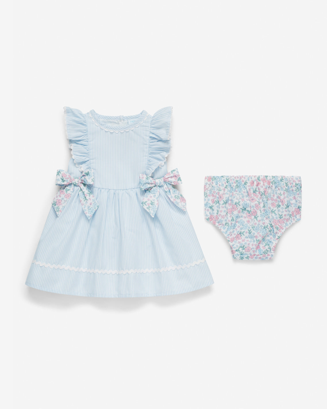 Striped Dress with Diaper Cover in Blue | Color - Blue / 0/3M Striped Dress with Diaper Cover in Blue | Color - Blue / 0/3M