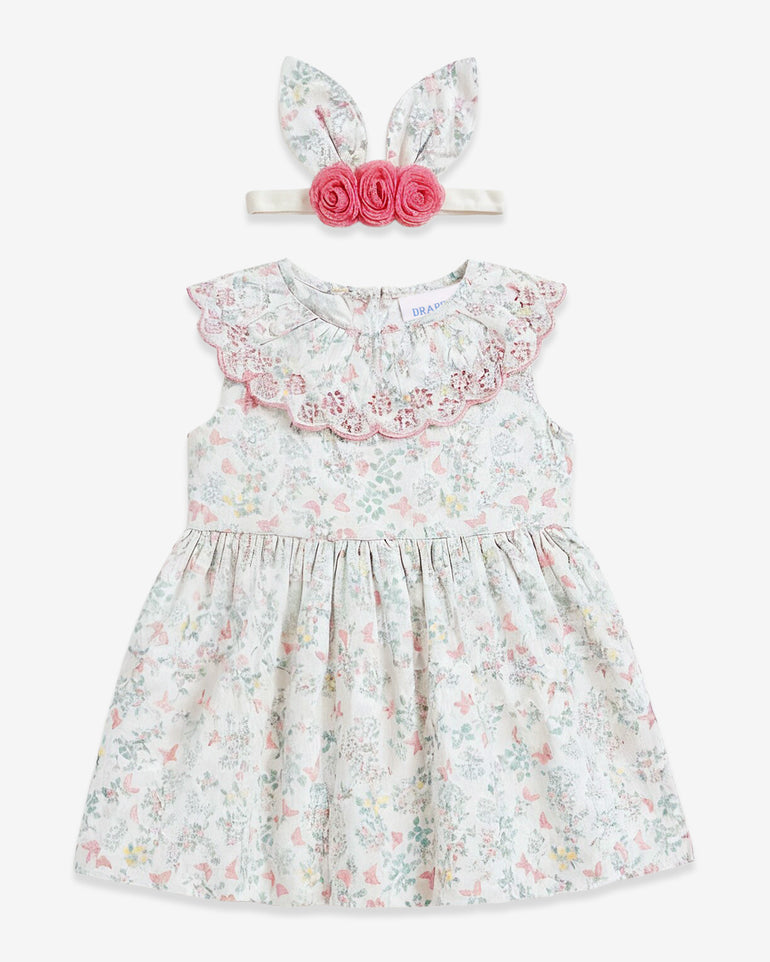 Easter Print Dress with Headband