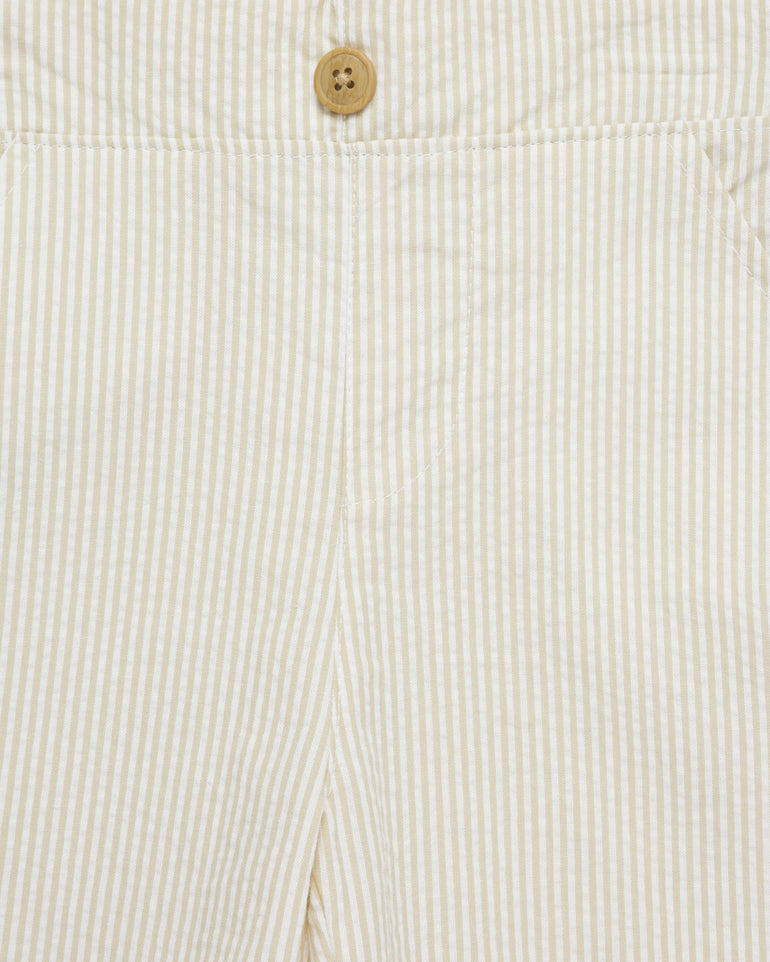 Polo Seersucker Short Set in Beige