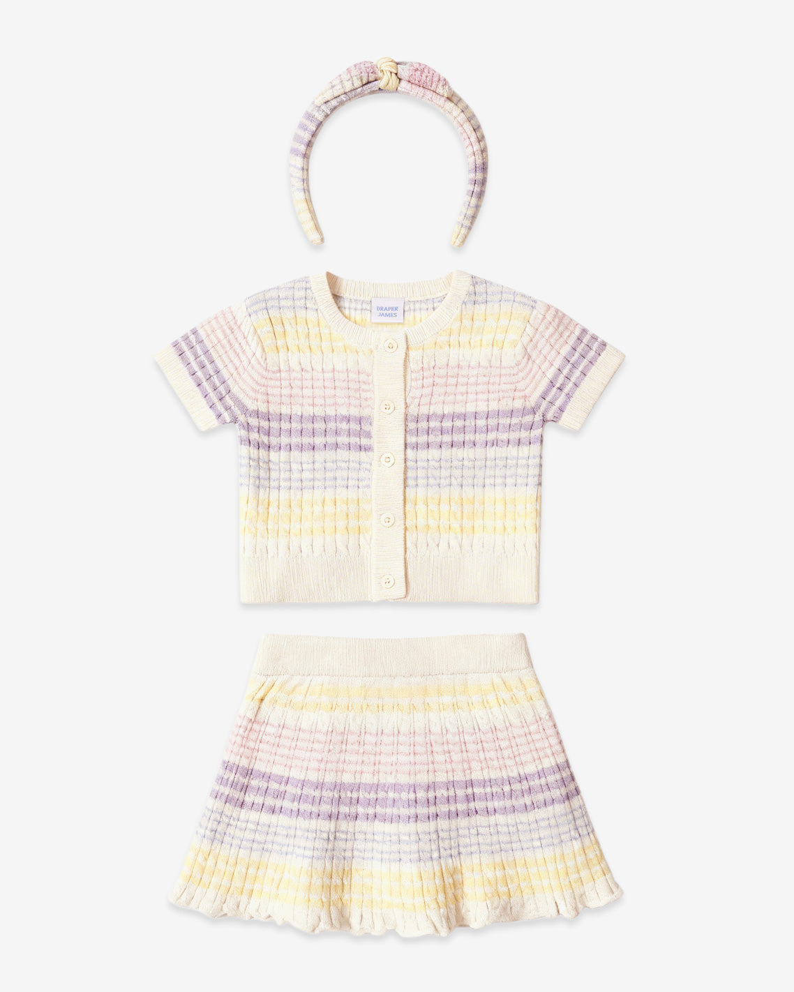 Multi Stripe 2PC Sweater Knit Skirt Set