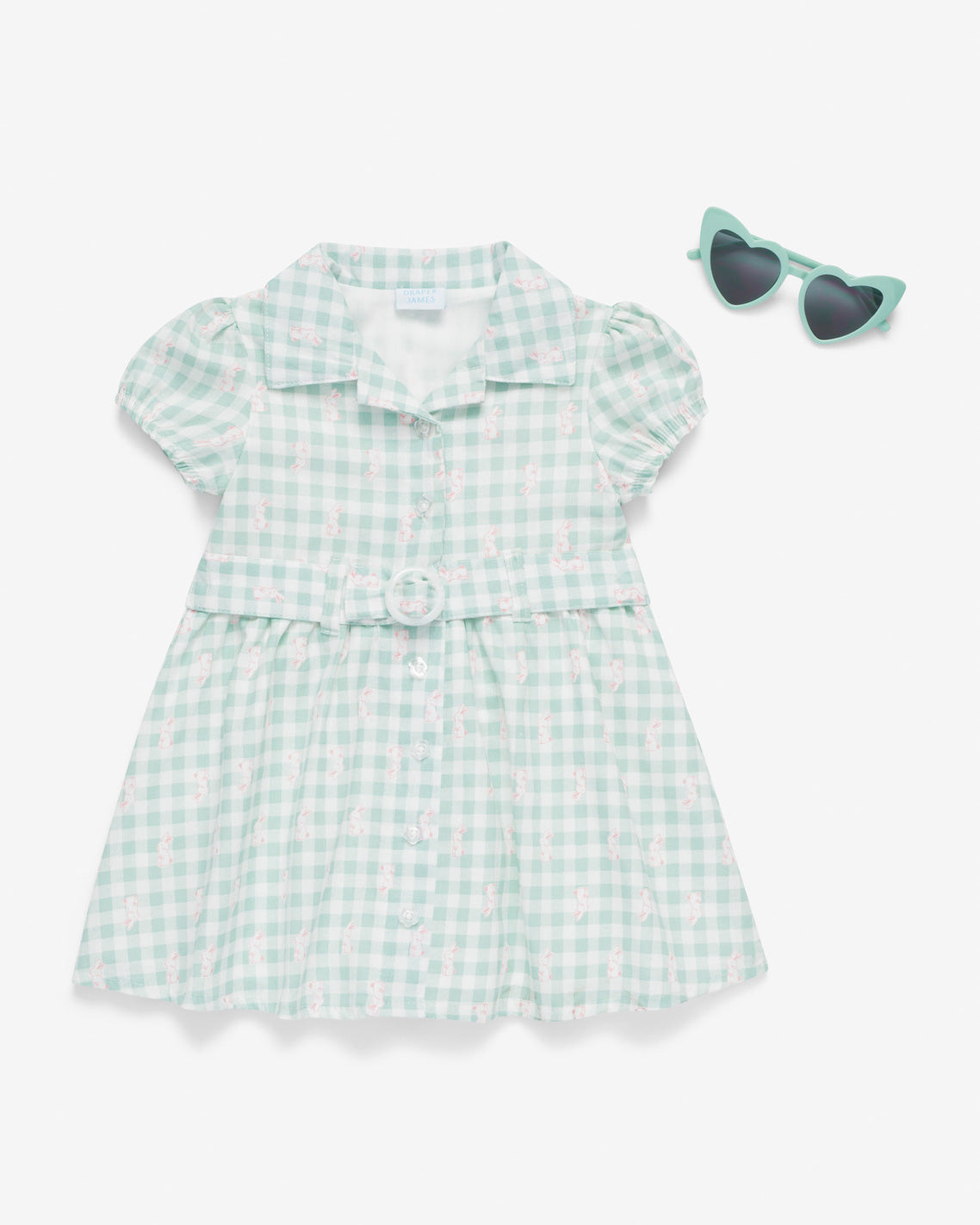 Plaid Dress with Sunglasses in Green | Color - Jade Green Multi / 2T | Draper James Plaid Dress with Sunglasses in Green | Color - Jade Green Multi / 2T | Draper James