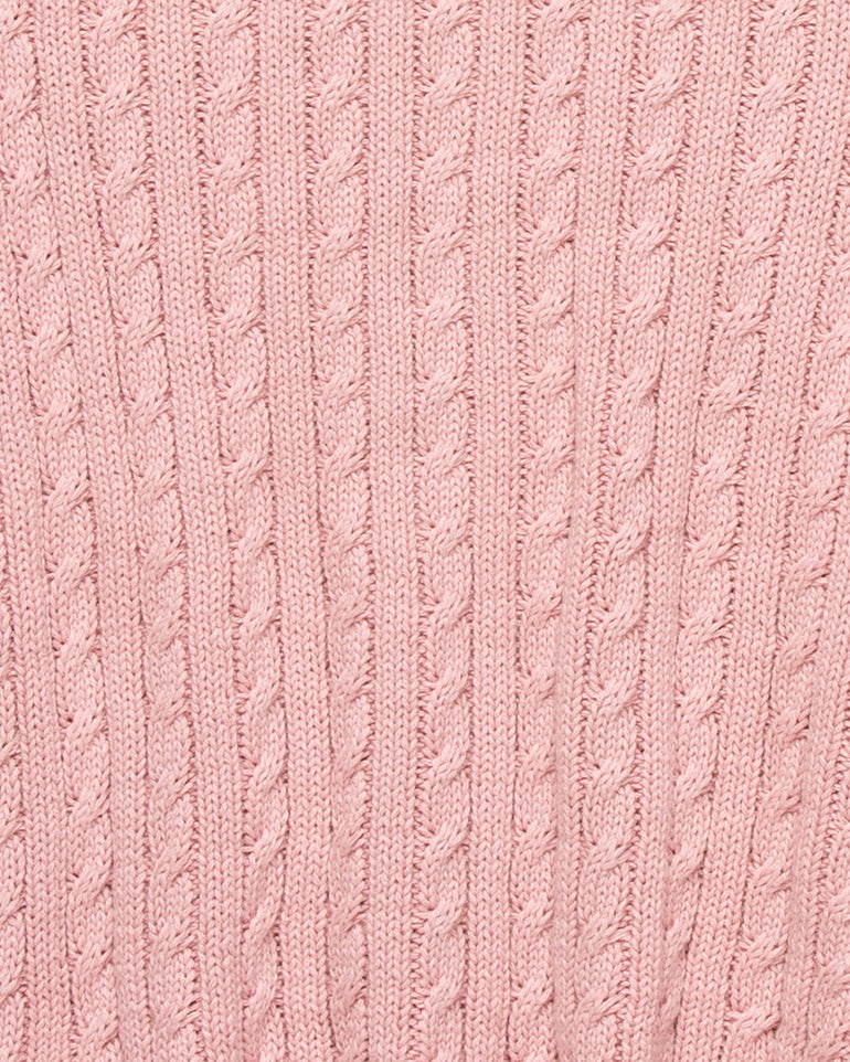 Girls Collared Sweater Knit Dress in Zephyr