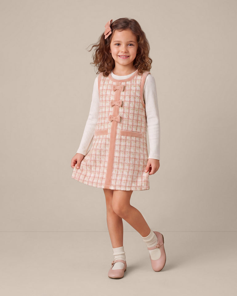 Dress Set in Pink Gingham with Bow
