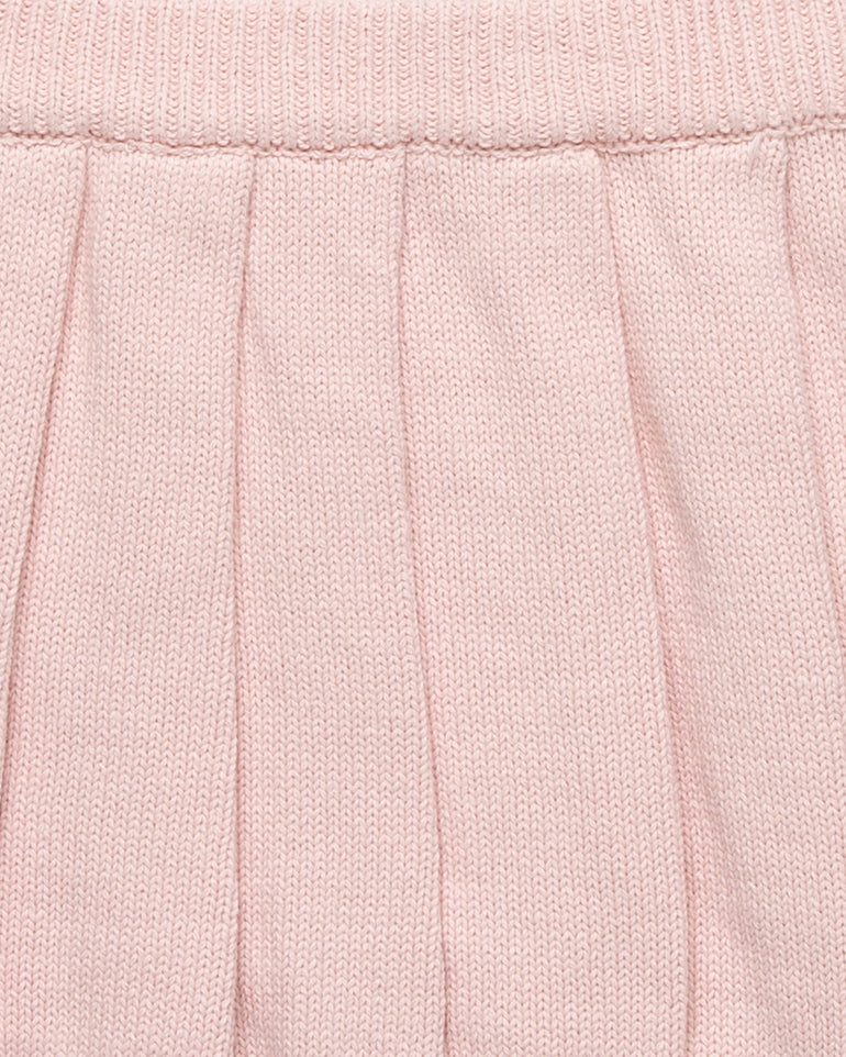 Sweater Knit Skirt Set in Pink with Bow