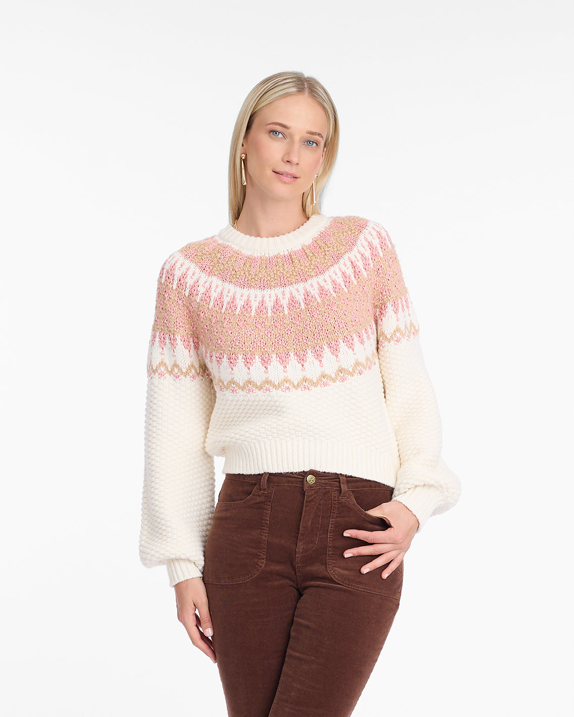 Fairisle Sweater in Magnolia White Multi