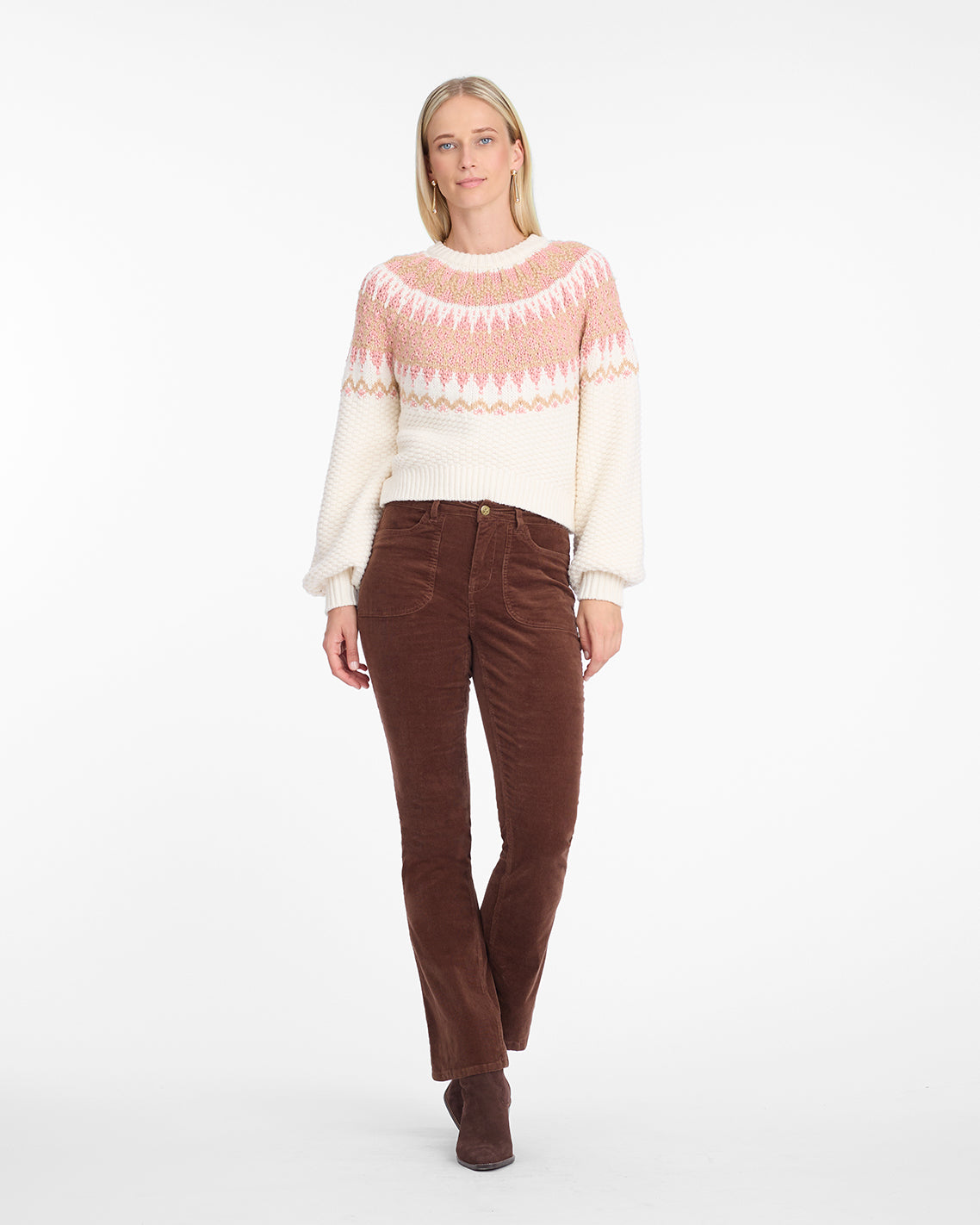 Fairisle Sweater in Magnolia White Multi