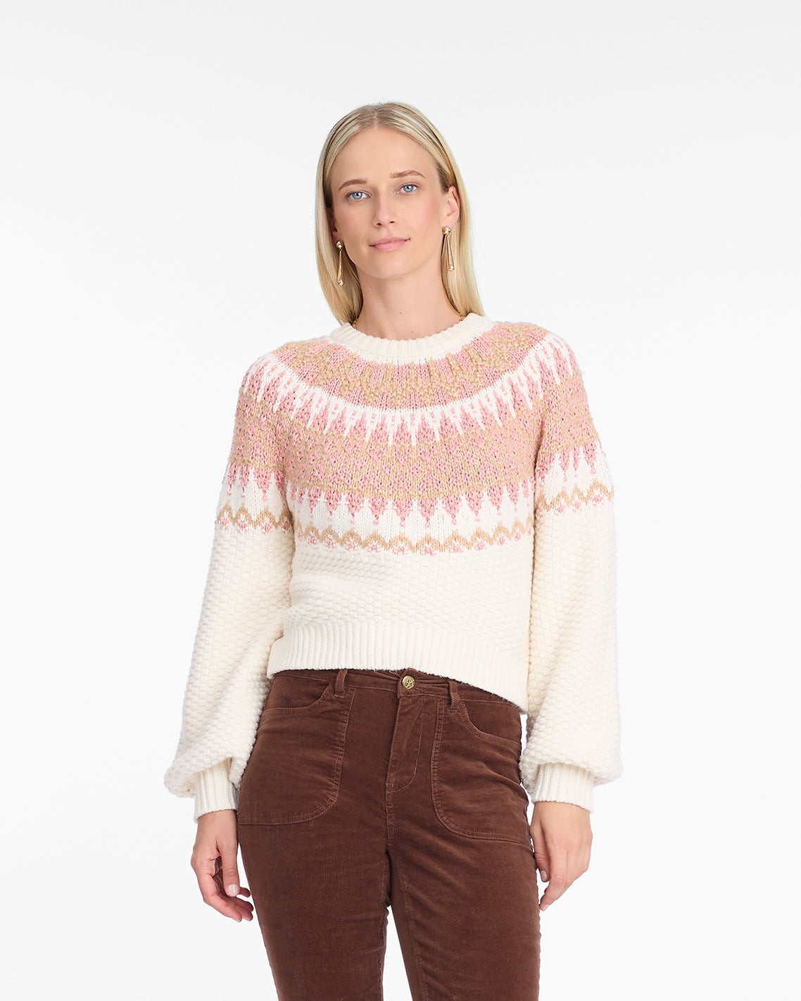 Fairisle Sweater in Magnolia White Multi