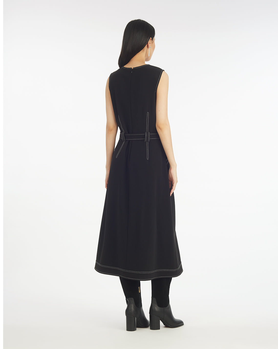 Juno Sleeveless Utility Dress in Belle Meade Black