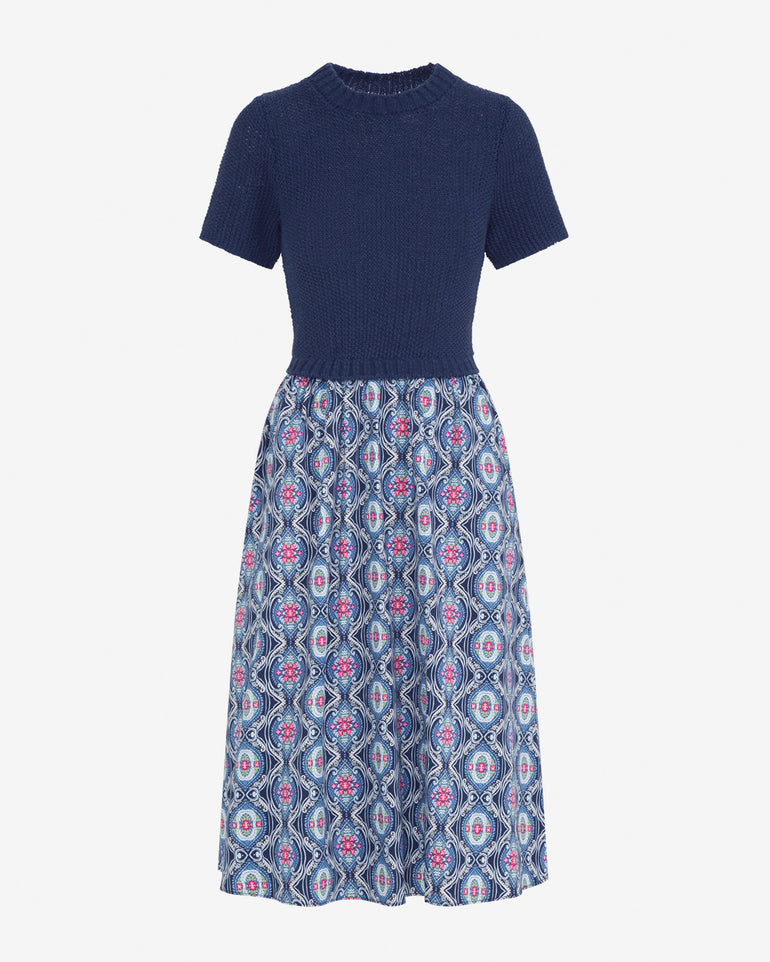 Chiara Mixed Media Midi Dress
