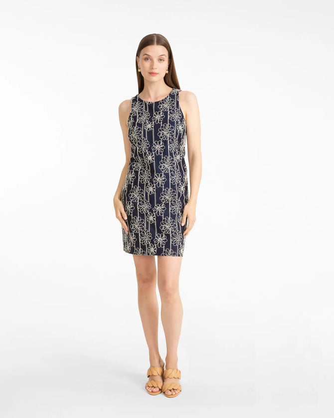 Darcy Mixed Media Dress in Black Stripe | Color - Belle Meade Black / XL