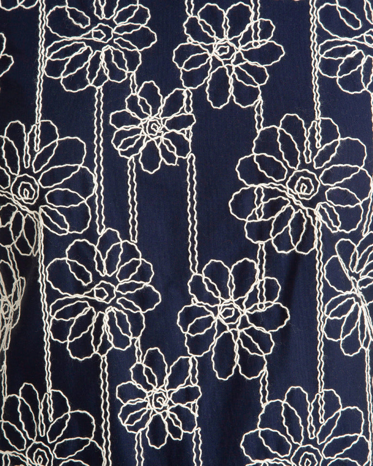 Priscilla Sleeveless Dress in Embroidery