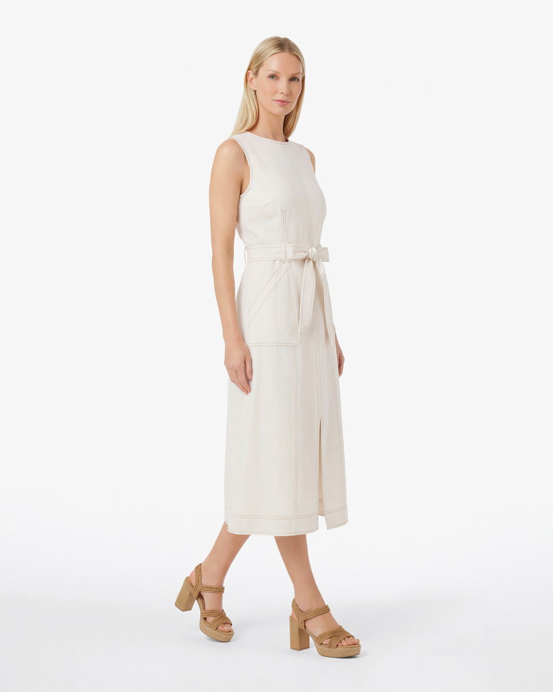 Thea Midi Dress in Linen