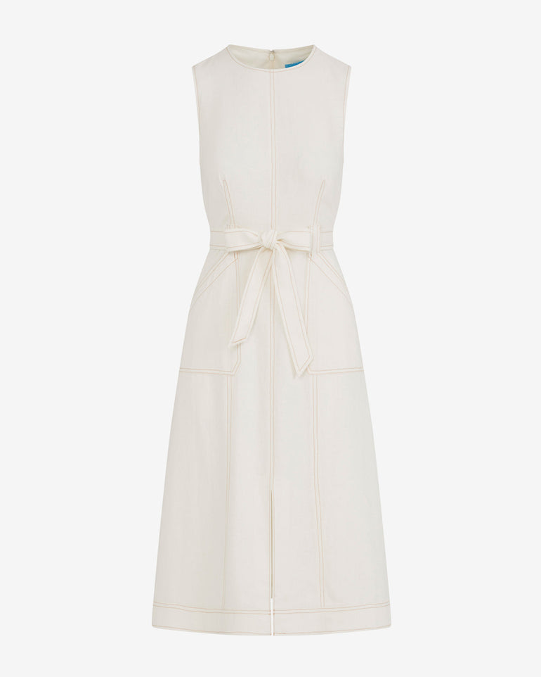 Thea Midi Dress in Linen