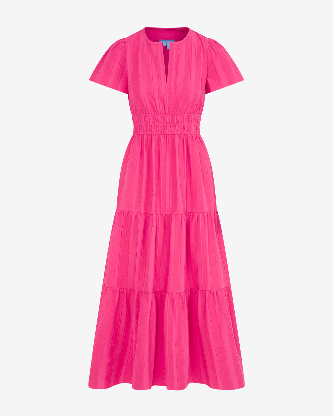 Hollie Midi Dress in Textured Stripe