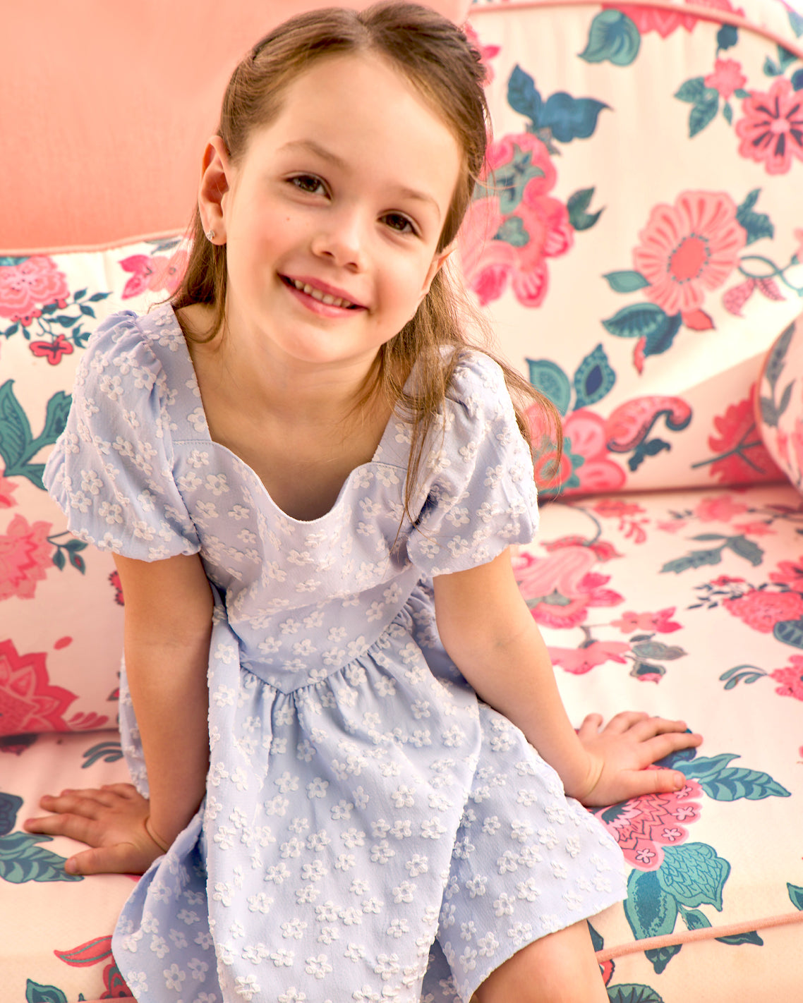 Floral Dress with Purse in Blue