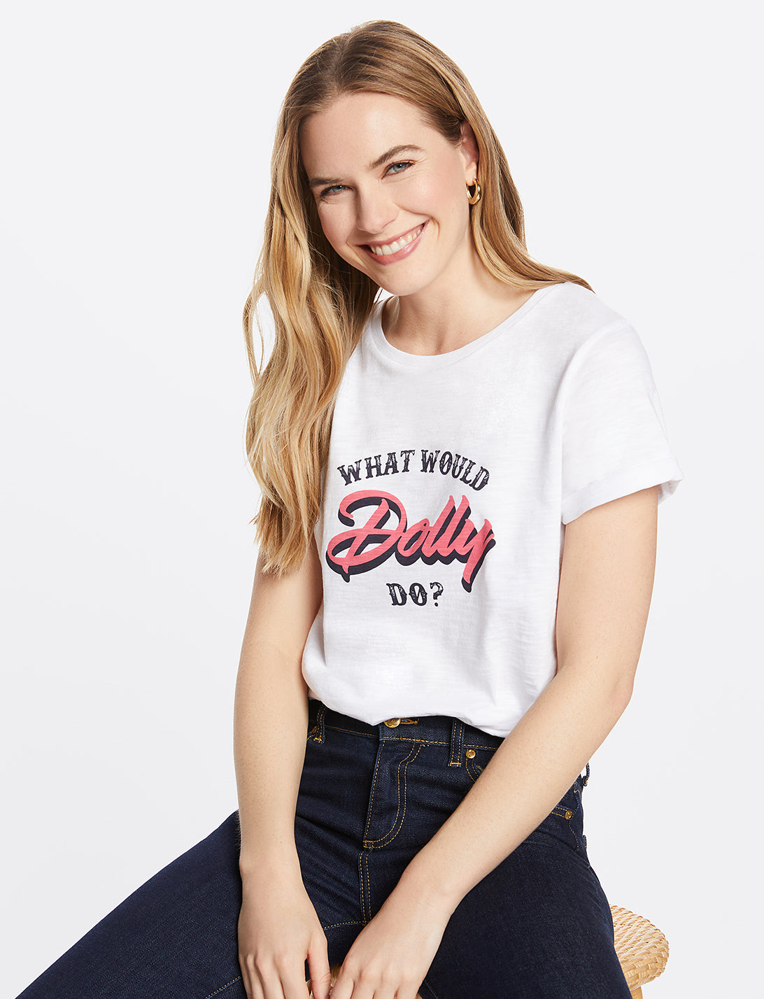 What Would Dolly Do Tee in White – Draper James