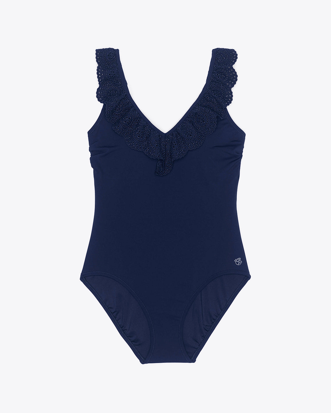 Ruffle V-Neck One Piece Swimsuit