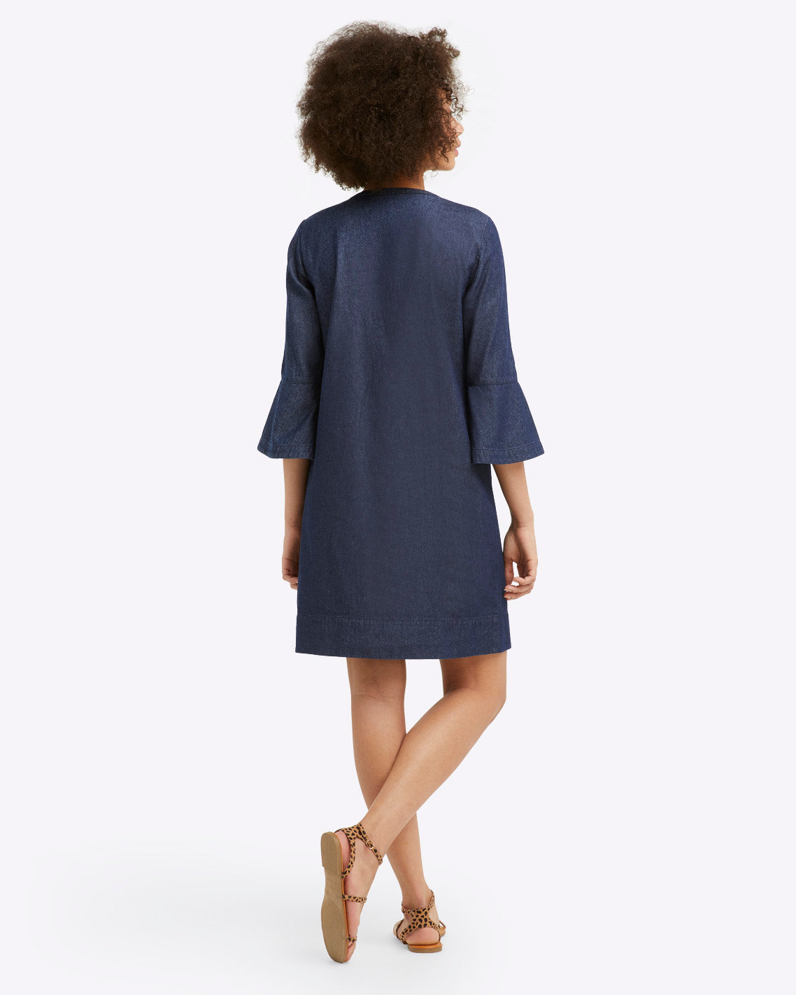 Draper james shop ruffle chambray dress