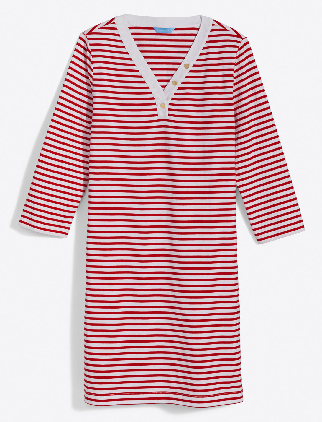 Puff Sleeve T-Shirt Dress in Nautical Stripe