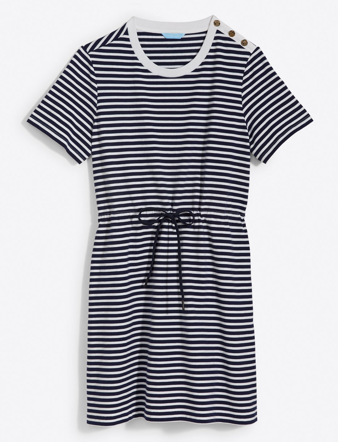 Tie Waist T-Shirt Dress in Nautical Stripe