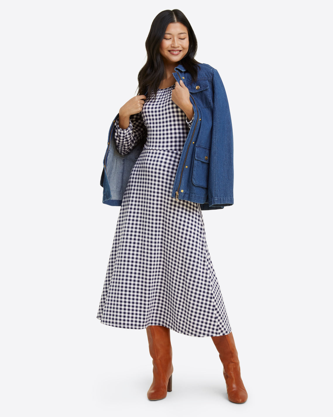 Fit & Flare Dress in Gingham