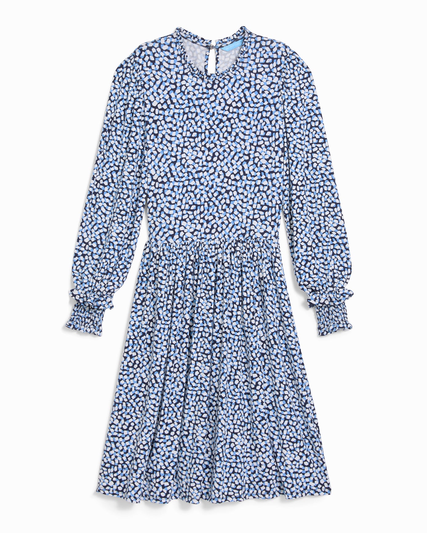 Kitty Dress in Blue Square Dot