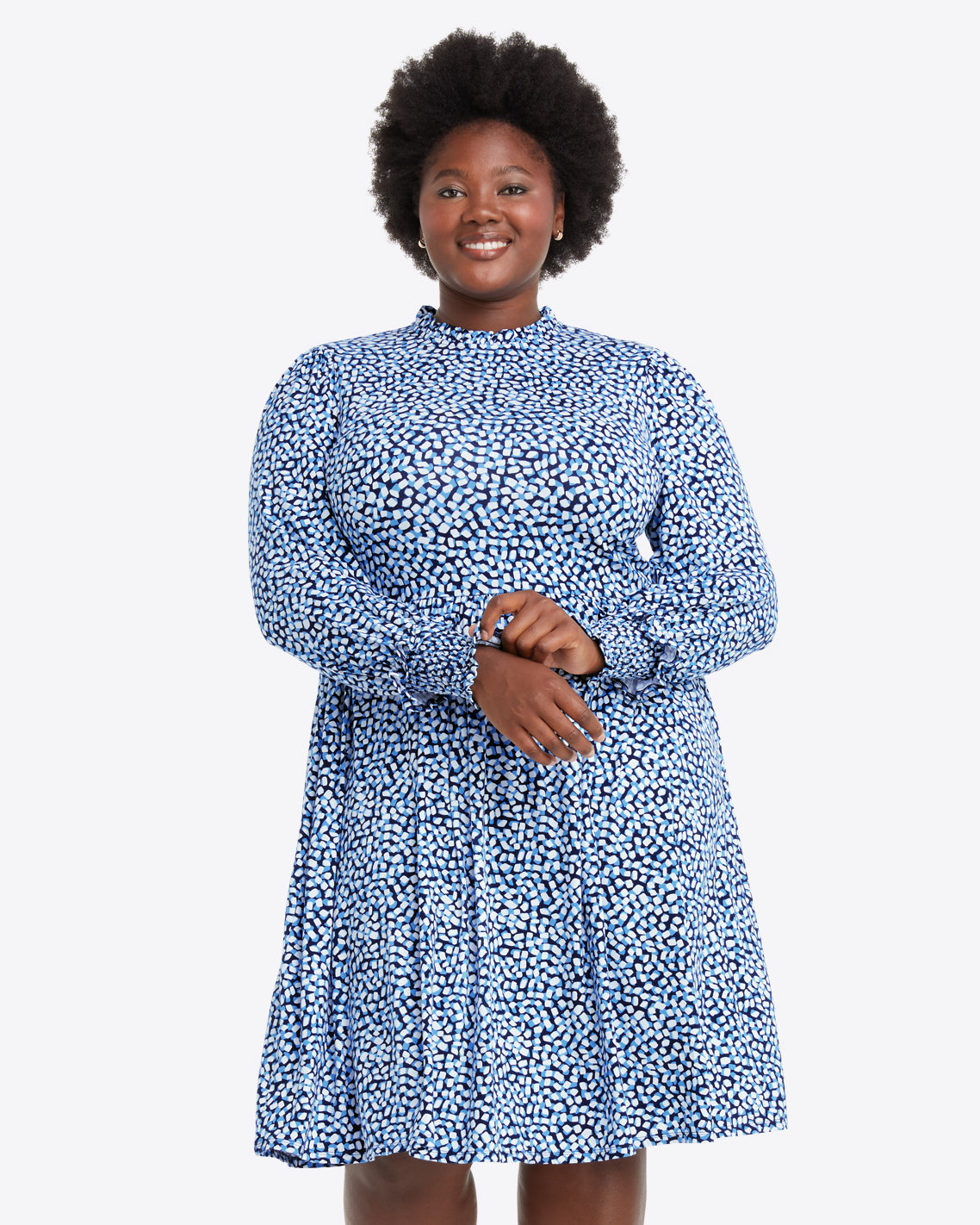 Kitty Dress in Blue Square Dot – Draper James