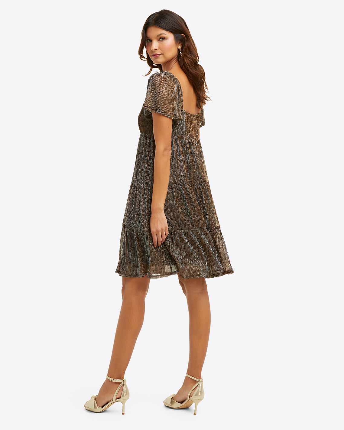 Emily Mini Dress Lurex Pliss√©