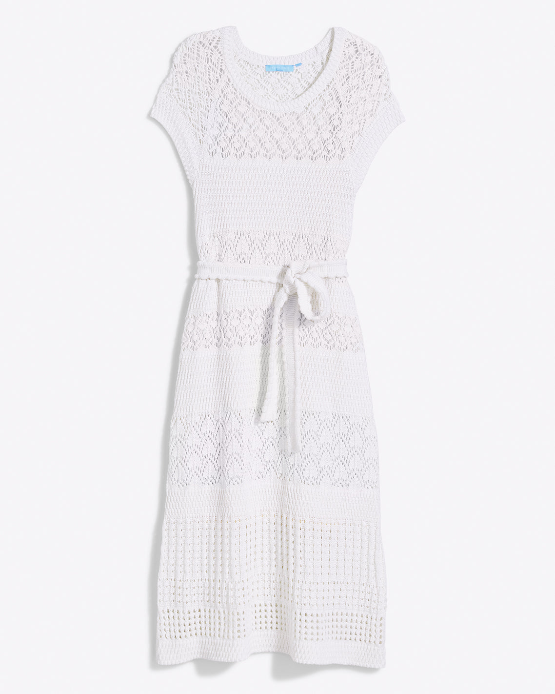 Crochet Midi Dress in White