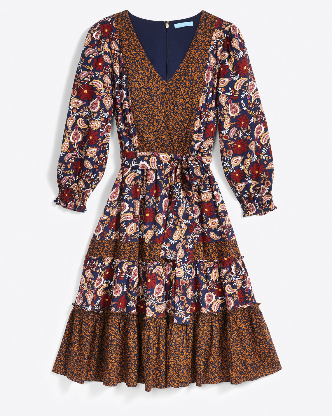Fit & Flare Midi Dress in Fall Paisley