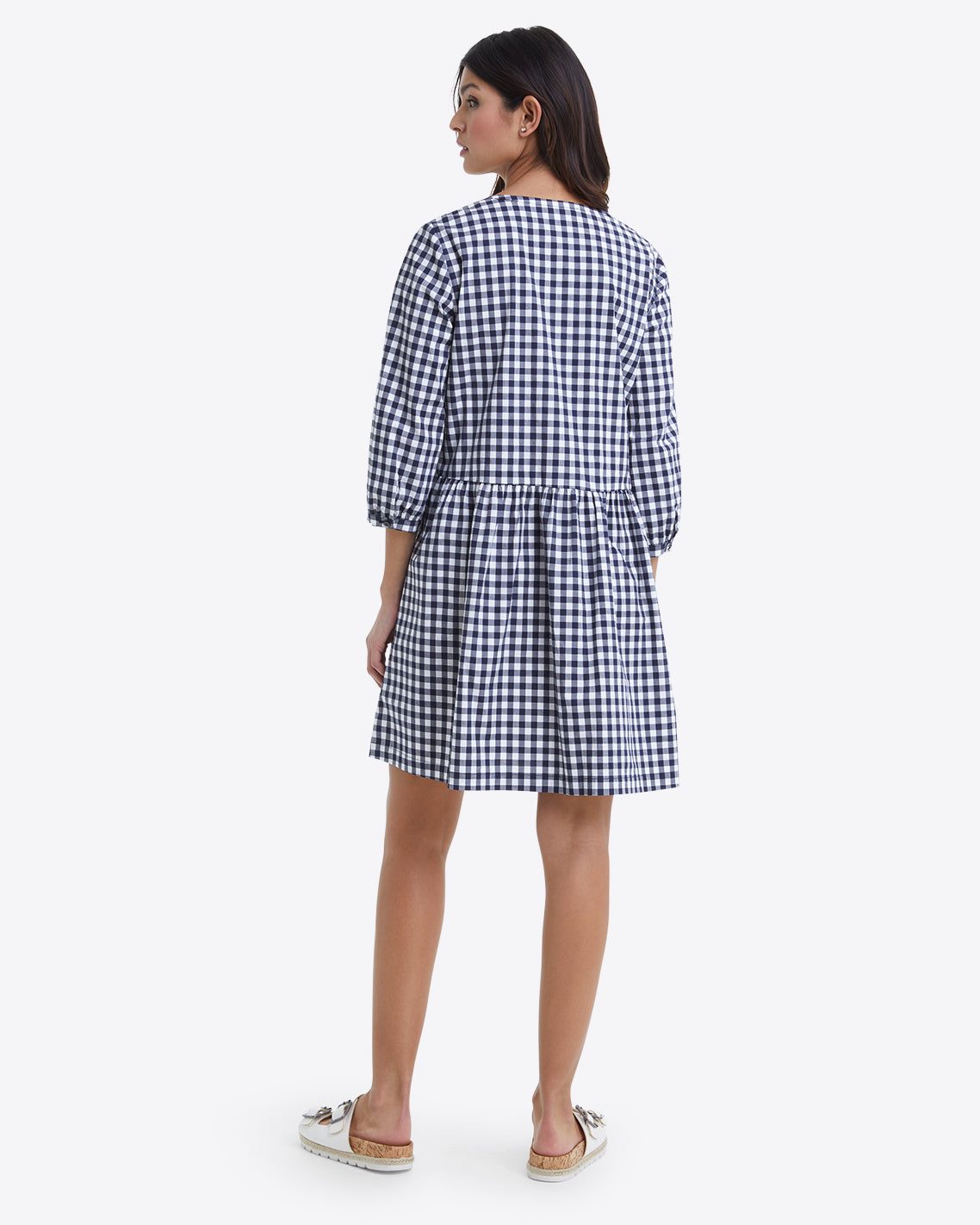 Wanda Dress in Navy Gingham – Draper James