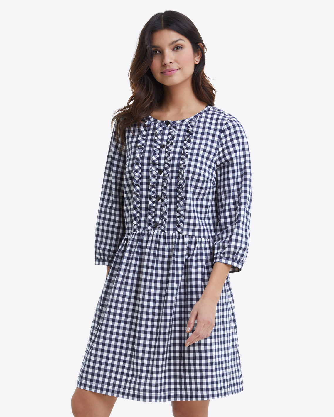 Wanda Dress Navy Gingham