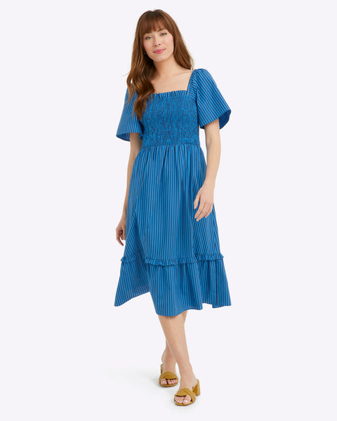 Deana Smocked Dress in Canopy Stripe – Draper James