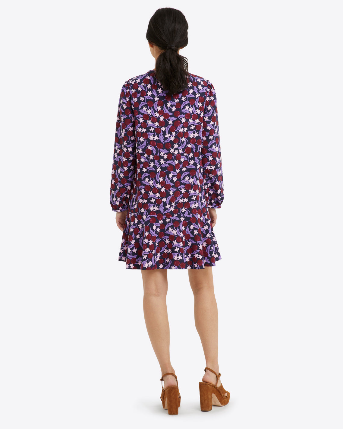 Rosanne Shift Dress Plum Floral