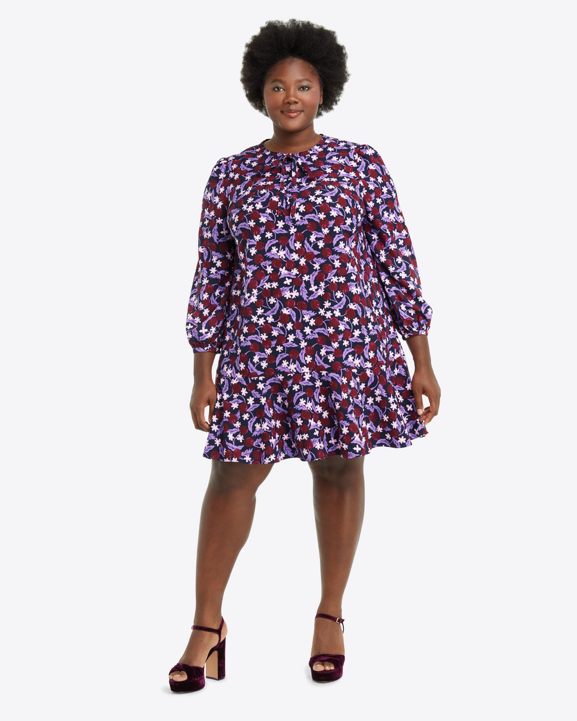 Plus size hot sale floral shift dress